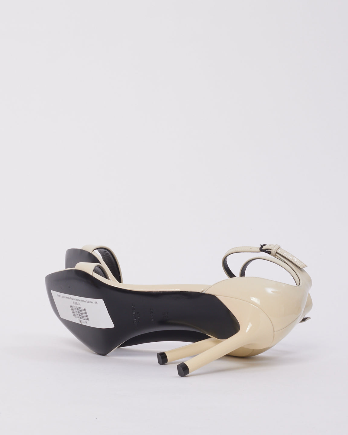 Saint Laurent White Patent Leather Amber Sandals - 38