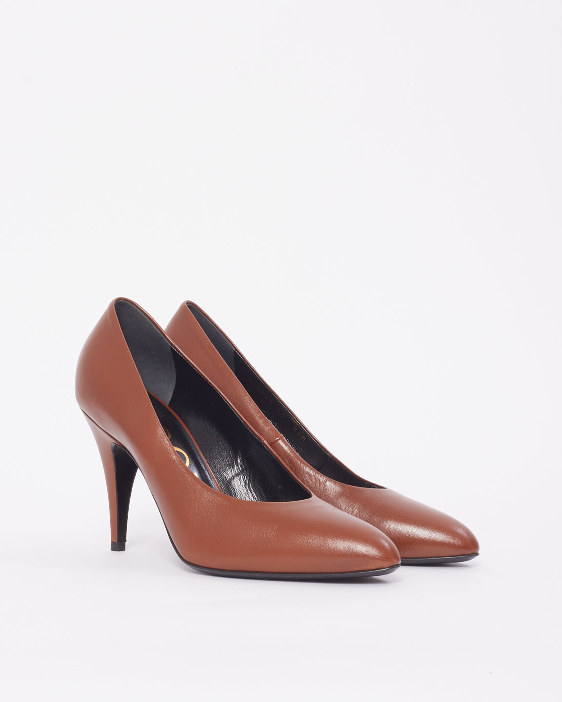 Gucci Brown Leather Point Toe Pumps - 40