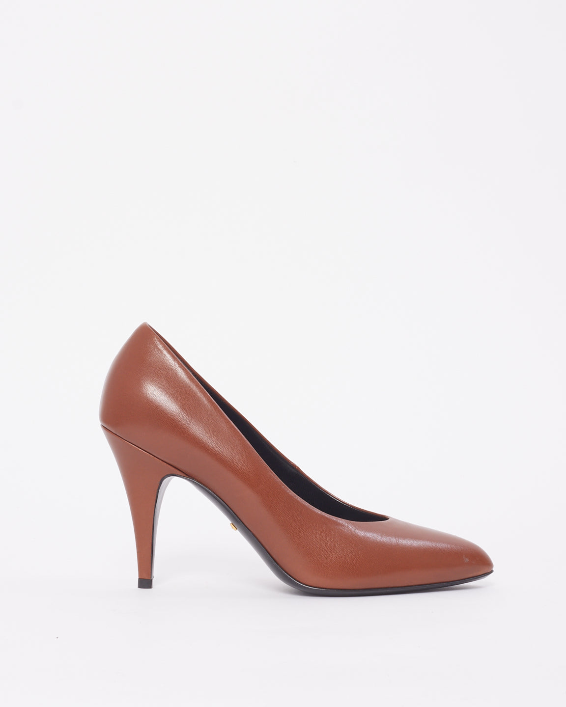 Gucci Brown Leather Point Toe Pumps - 40