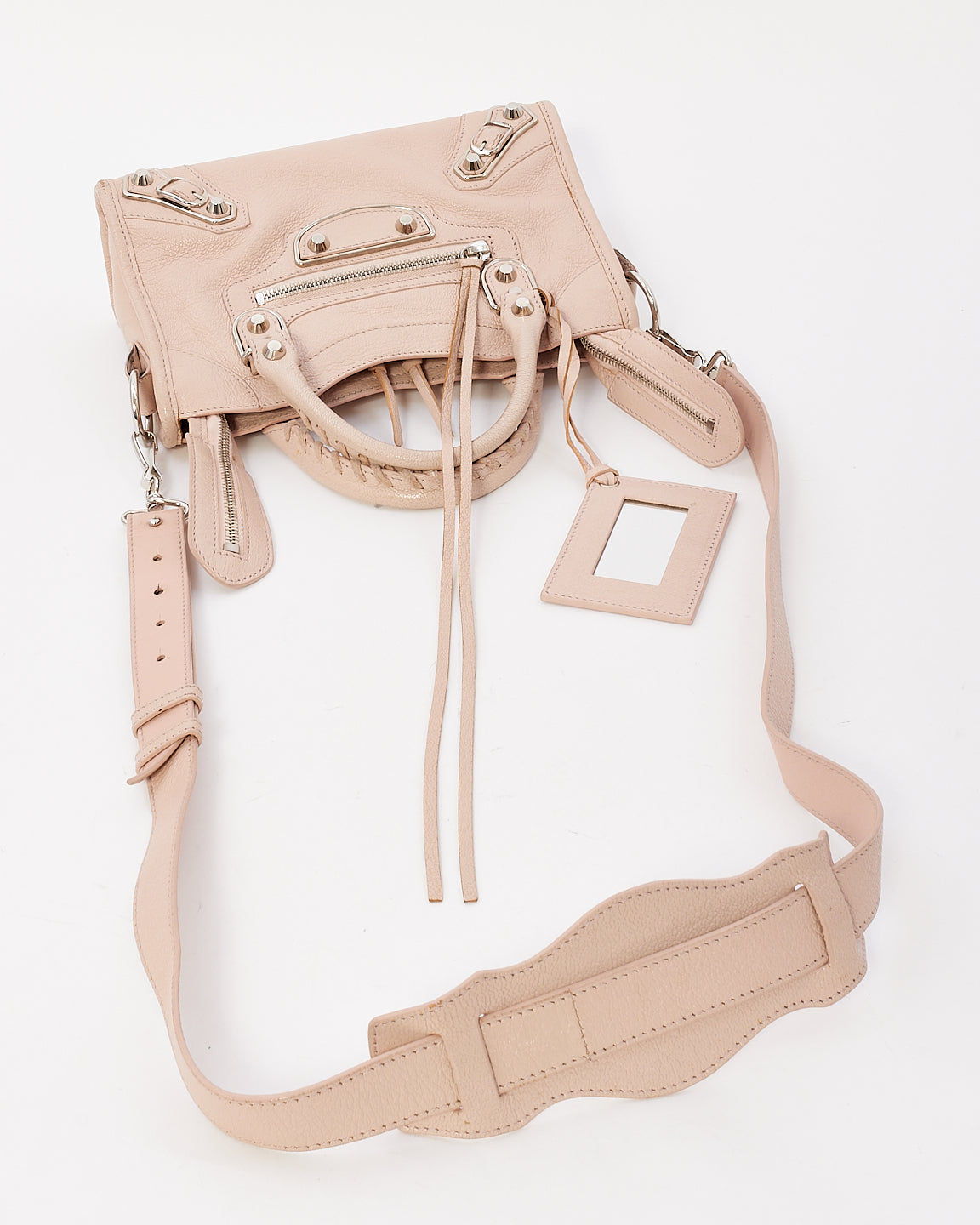 Balenciaga Pink Leather Classic Mini City Edge-Line Bag