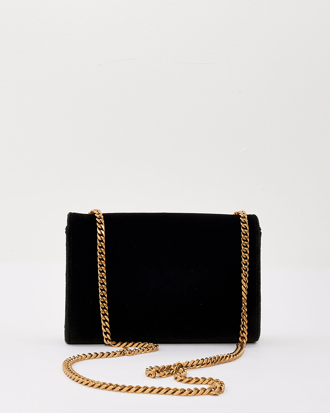 Saint Laurent Green Velvet Small Kate Chain Bag with Tassel