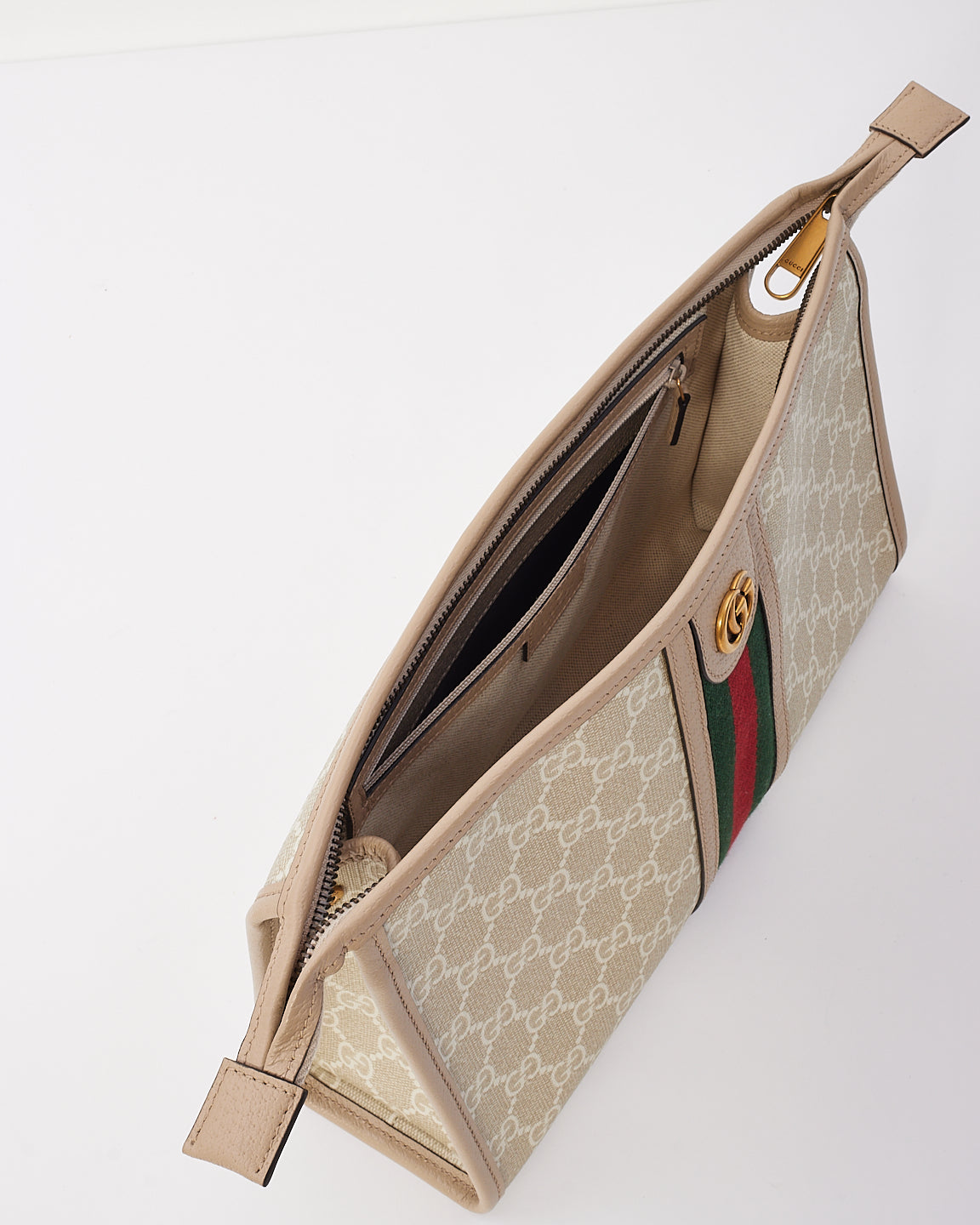 Trousse de toilette Ophidia GG en toile beige Gucci