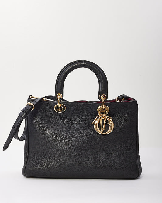 Sac Diorissimo en cuir grainé noir avec bandoulière