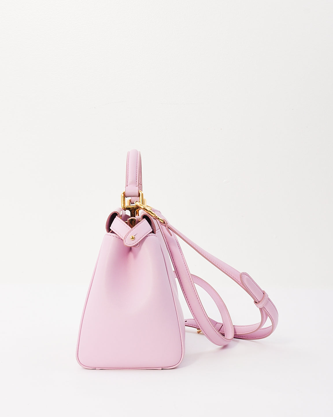 Fendi Mini sac Peekaboo en cuir rose