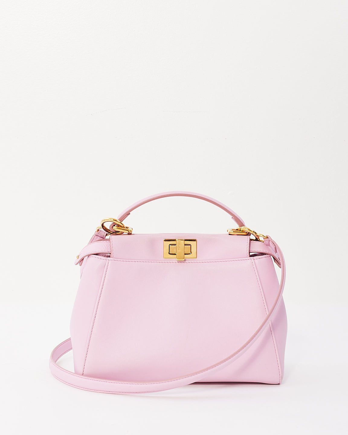 Fendi Mini sac Peekaboo en cuir rose