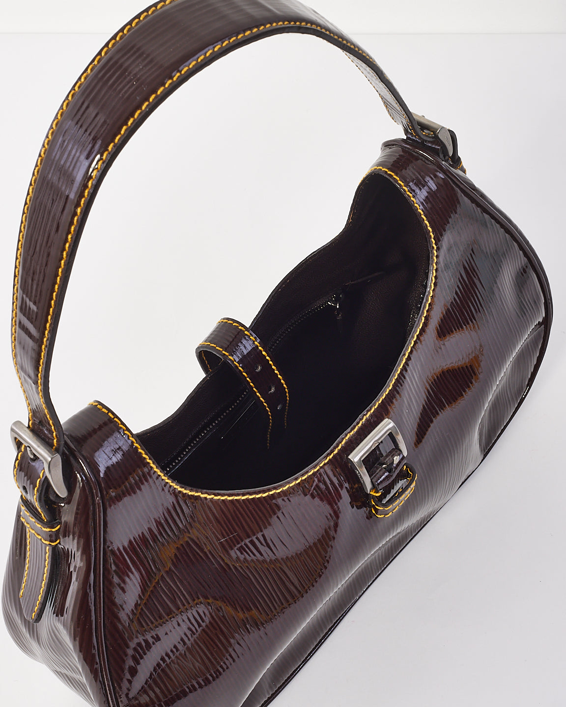 Prada Burgundy Patent Leather Shoulder Bag