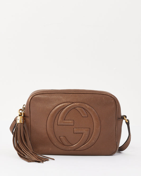 Sac à bandoulière Soho Disco en cuir marron Gucci