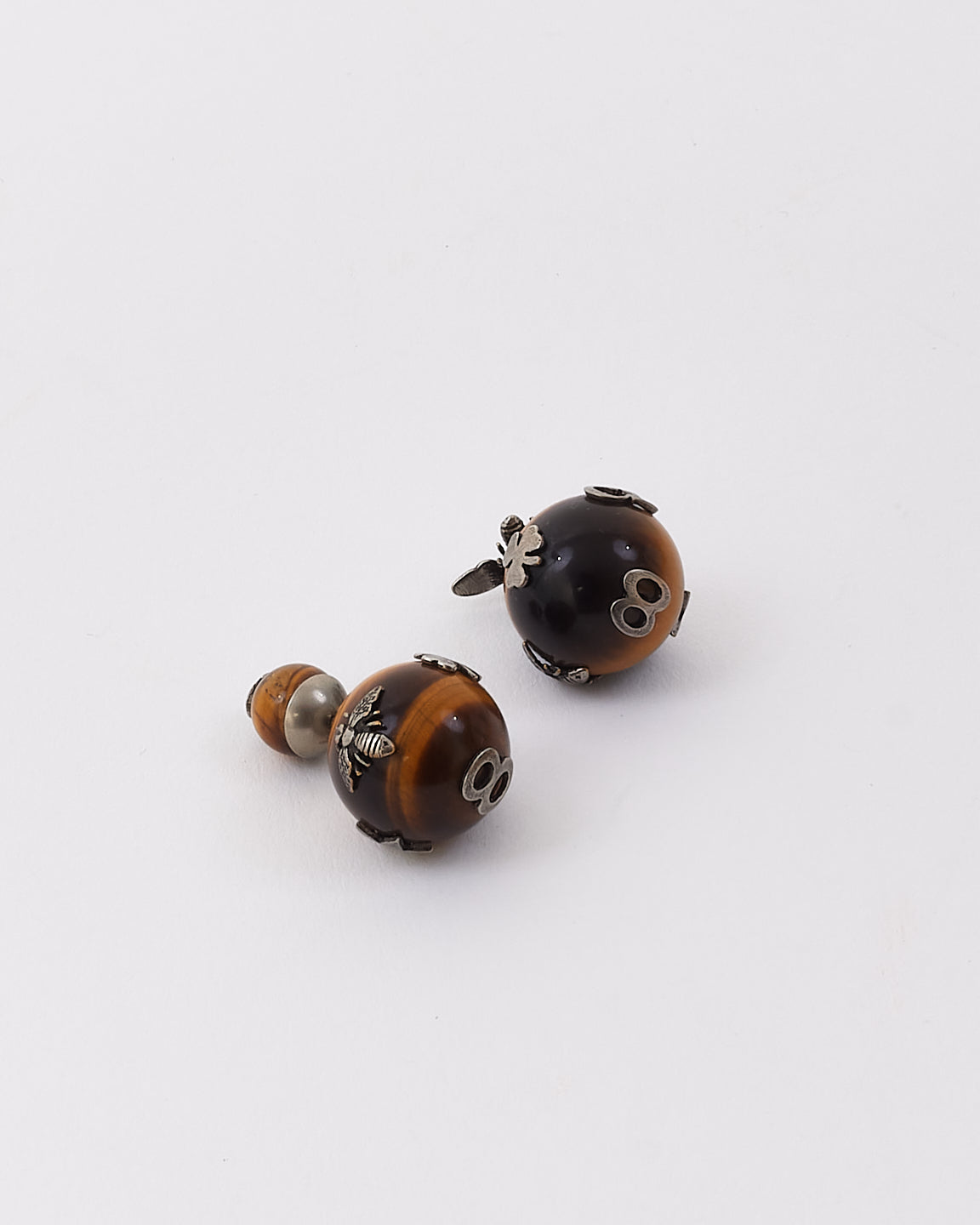 Dior Brown Tiger Eye Quartz Mise en Dior Tribales Earrings