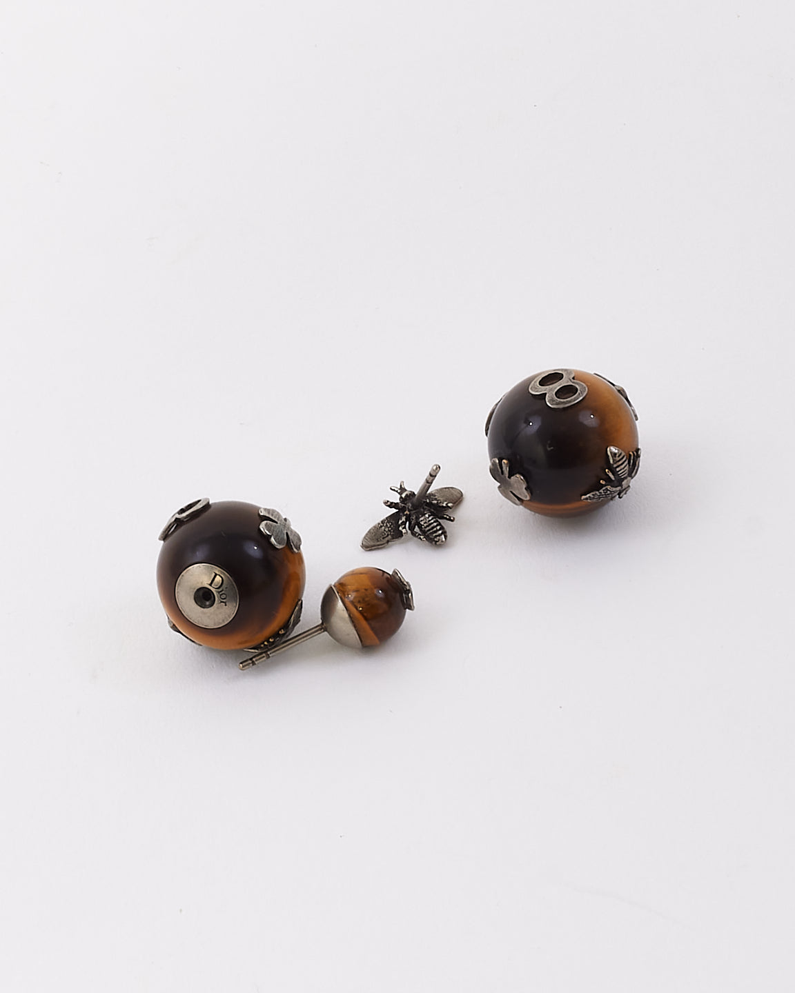 Dior Brown Tiger Eye Quartz Mise en Dior Tribales Earrings