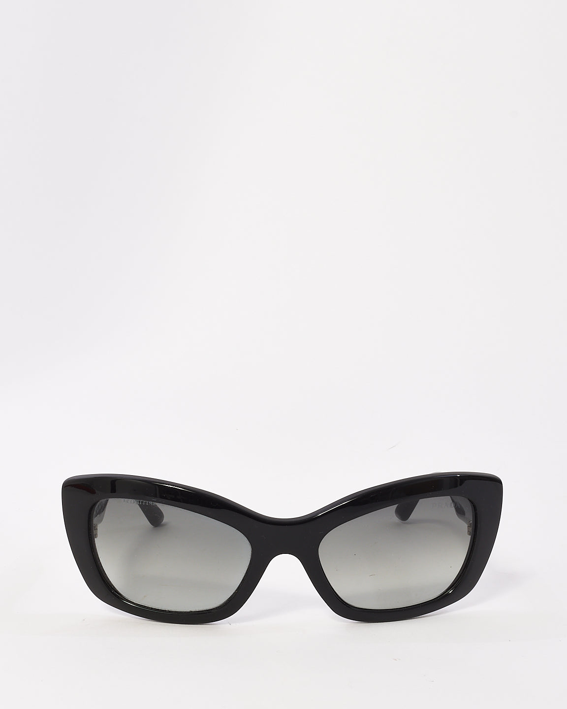 Prada Black Acetate SPR 19M Cat Eye Sunglasses