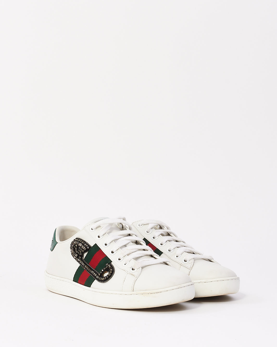 Gucci Baskets basses Ace en cuir blanc Safety Pin - 36