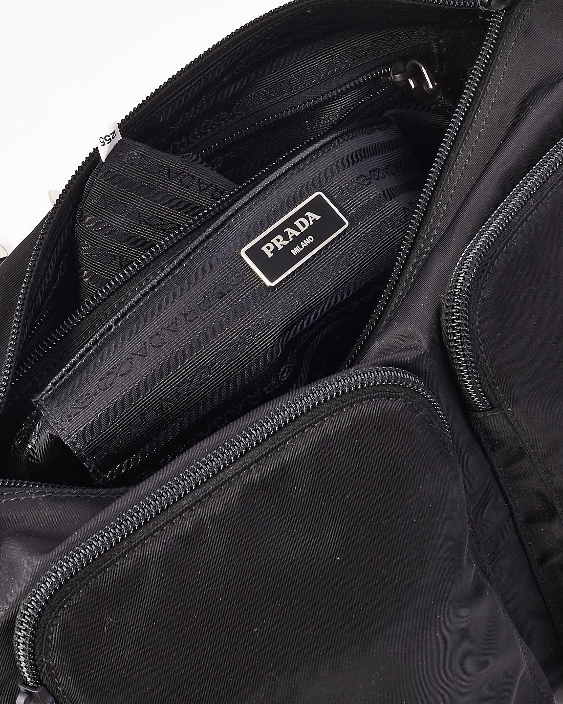 Prada Black Nylon Stud Embellished Tessuto Messenger Bag