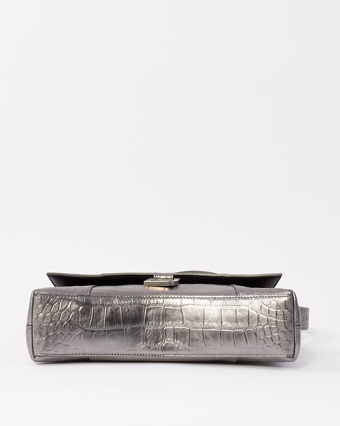 Balenciaga Silver Embossed Leather Downtown XS Bag