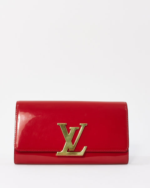 Crown frame patent leather clutch bag Louis Vuitton Red in Patent leather -  31667256
