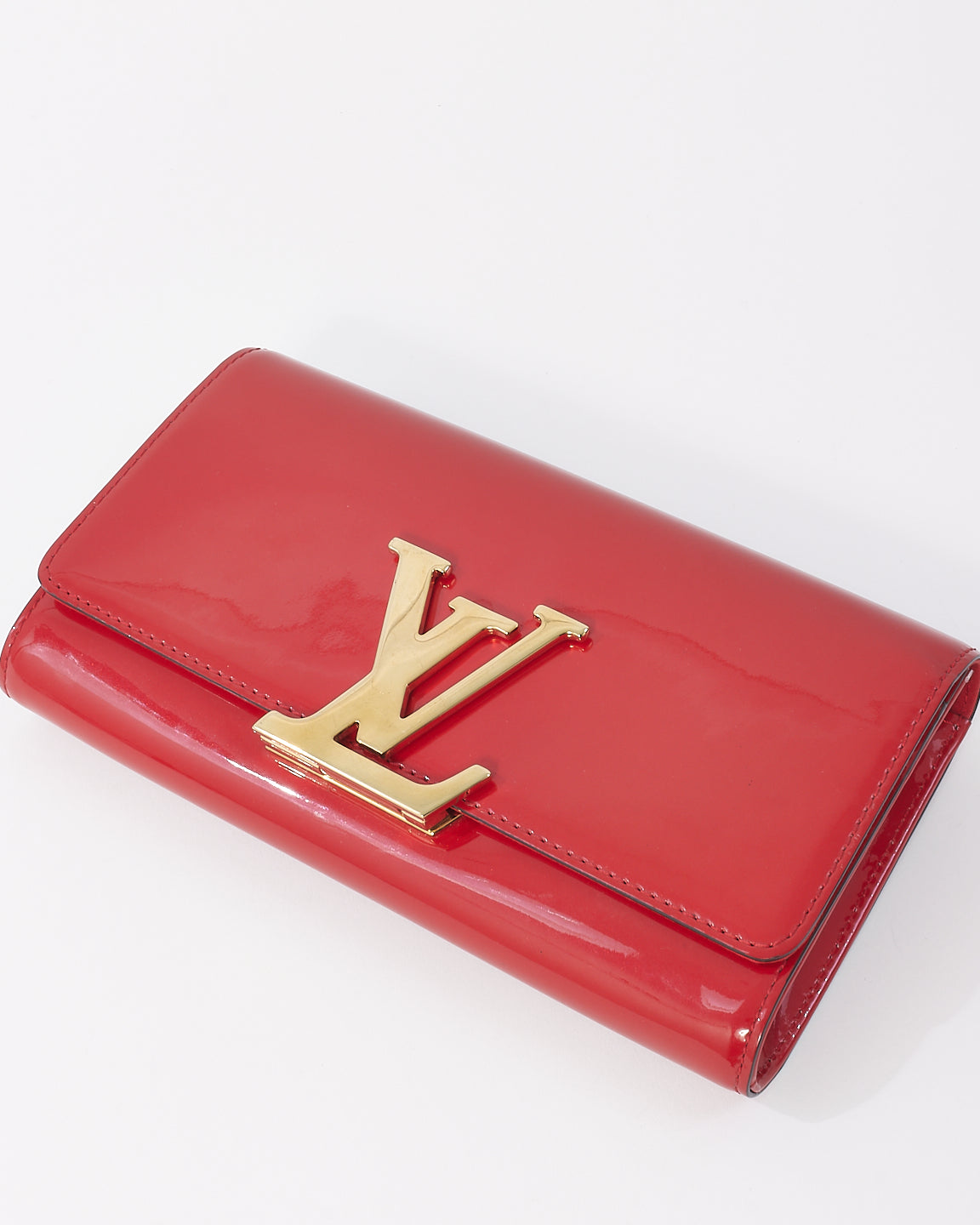 Louis Vuitton Red Patent Leather Louise Patent Clutch