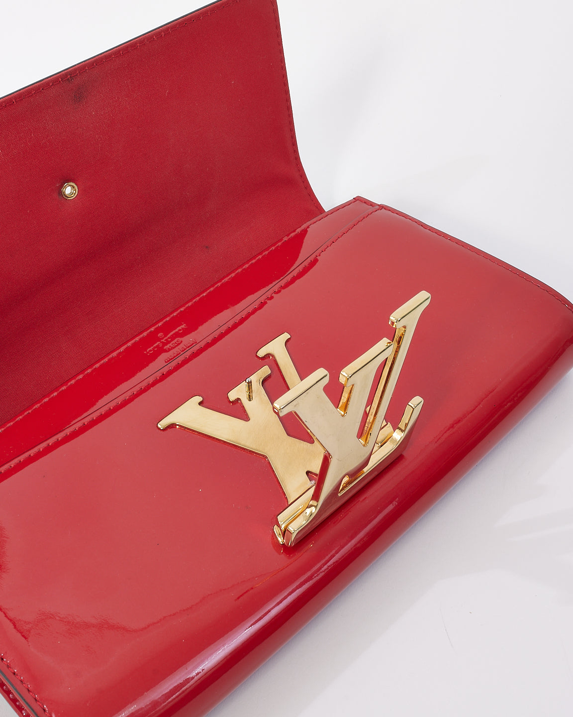 Louis Vuitton Red Patent Leather Louise Patent Clutch