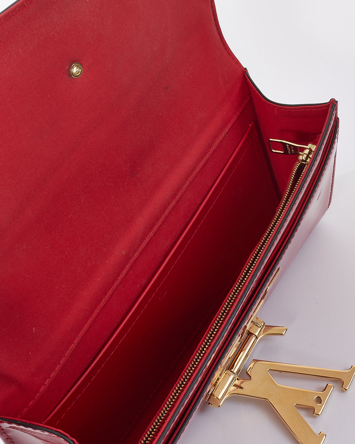 Louis Vuitton Red Patent Leather Louise Patent Clutch