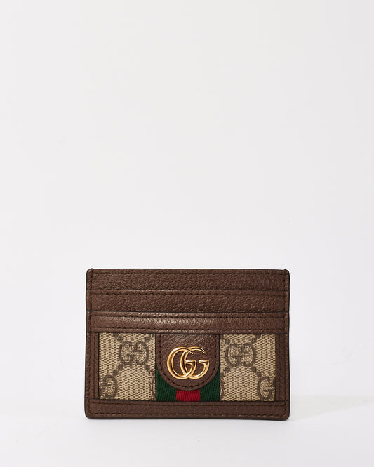 Gucci Brown Canvas & Leather Ophidia GG Card Case