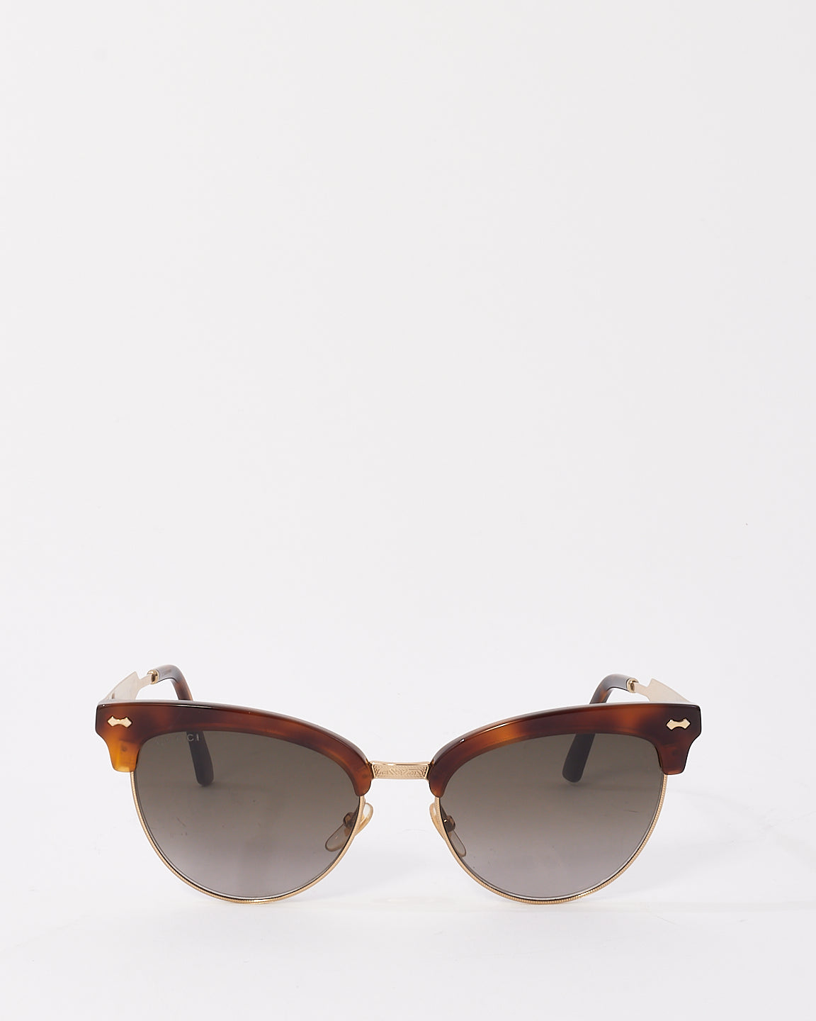 Lunettes de soleil œil de chat en métal doré écaille marron Gucci GG4283