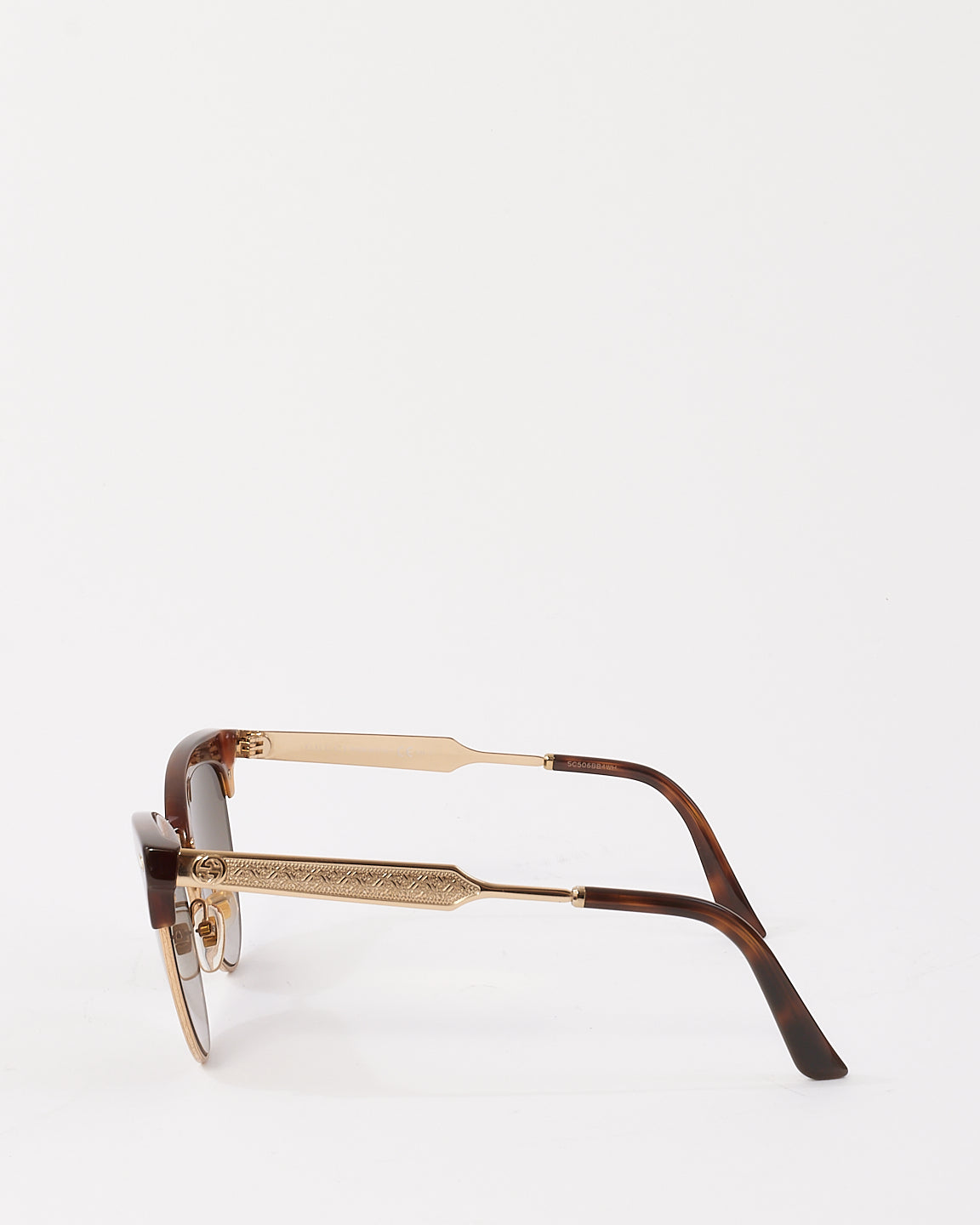 Lunettes de soleil œil de chat en métal doré écaille marron Gucci GG4283