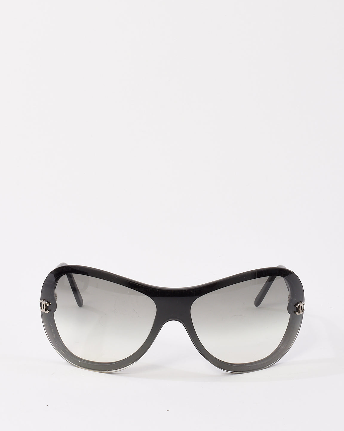 Lunettes de soleil aviateur Chanel en acétate noir Shield 5066