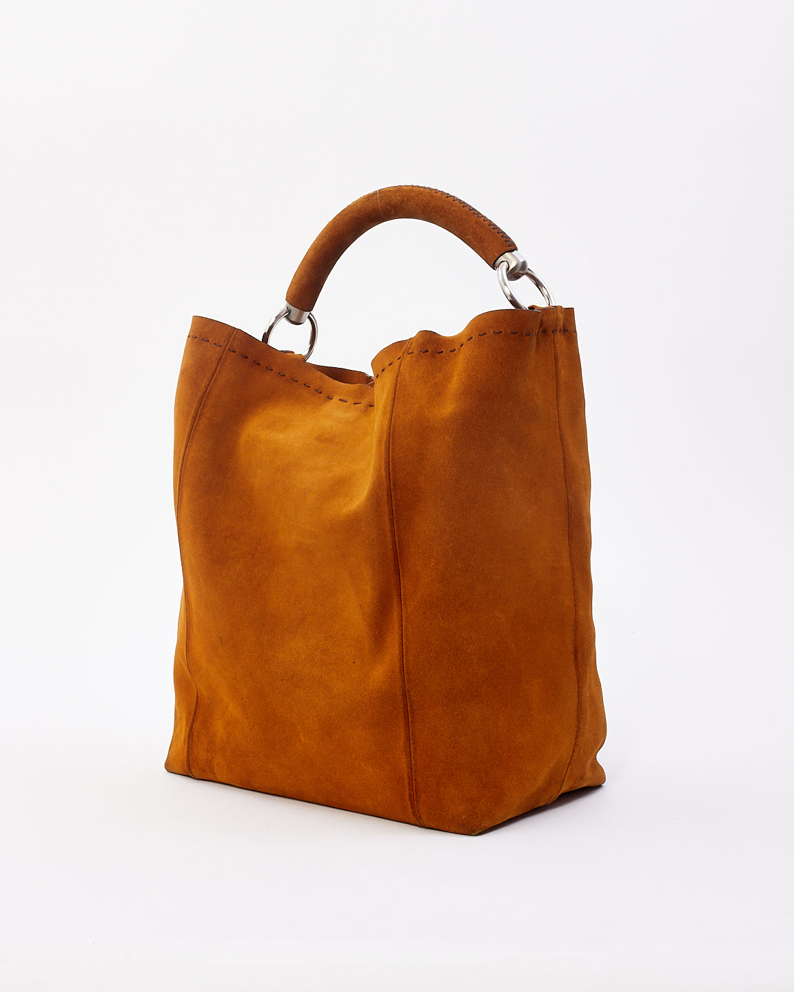 Prada Tan Suede Hobo Shoulder Bag