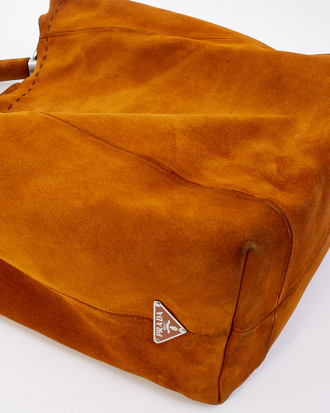 Prada Tan Suede Hobo Shoulder Bag