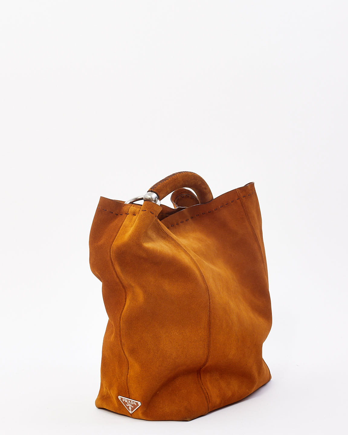 Prada Tan Suede Hobo Shoulder Bag