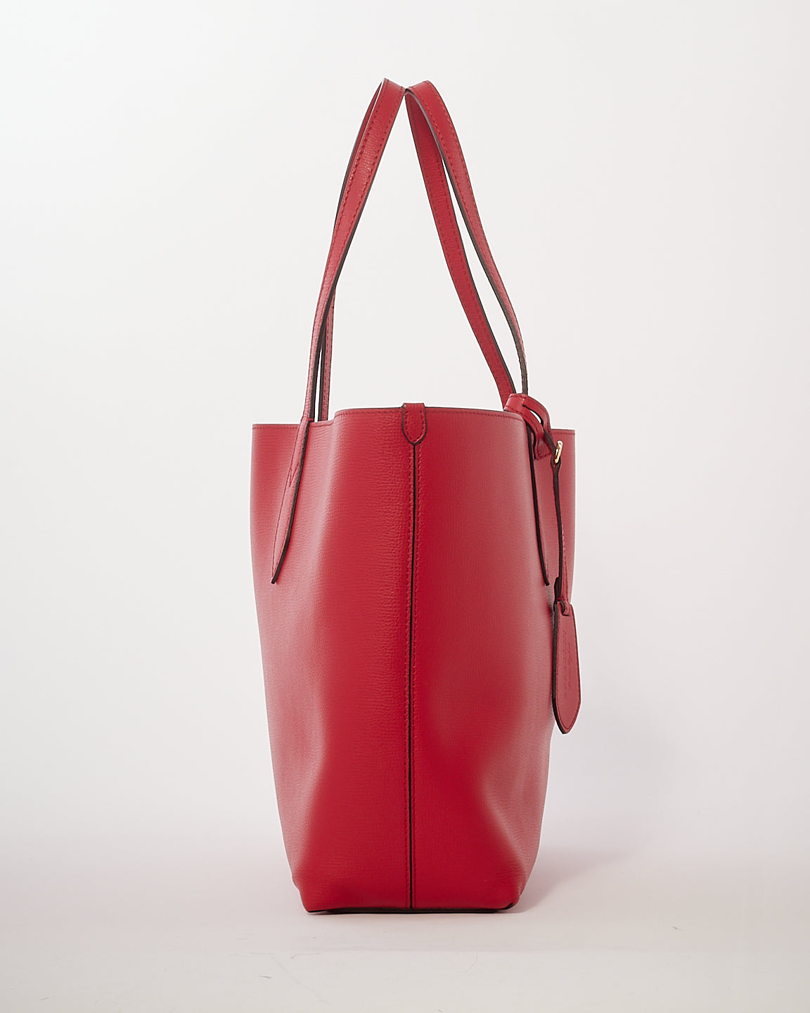 Burberry Red/Beige Haymarket Leather Reversible Tote