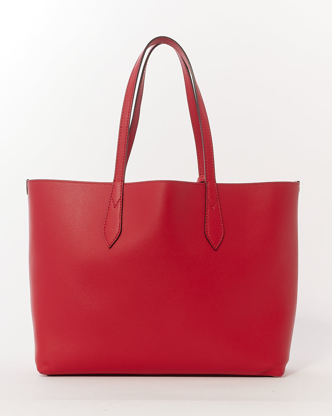 Burberry Red/Beige Haymarket Leather Reversible Tote