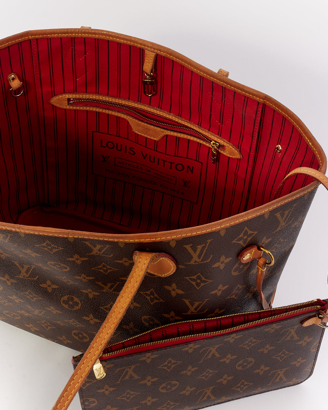 Louis Vuitton Monogram Canvas Neverfull MM with Pouch