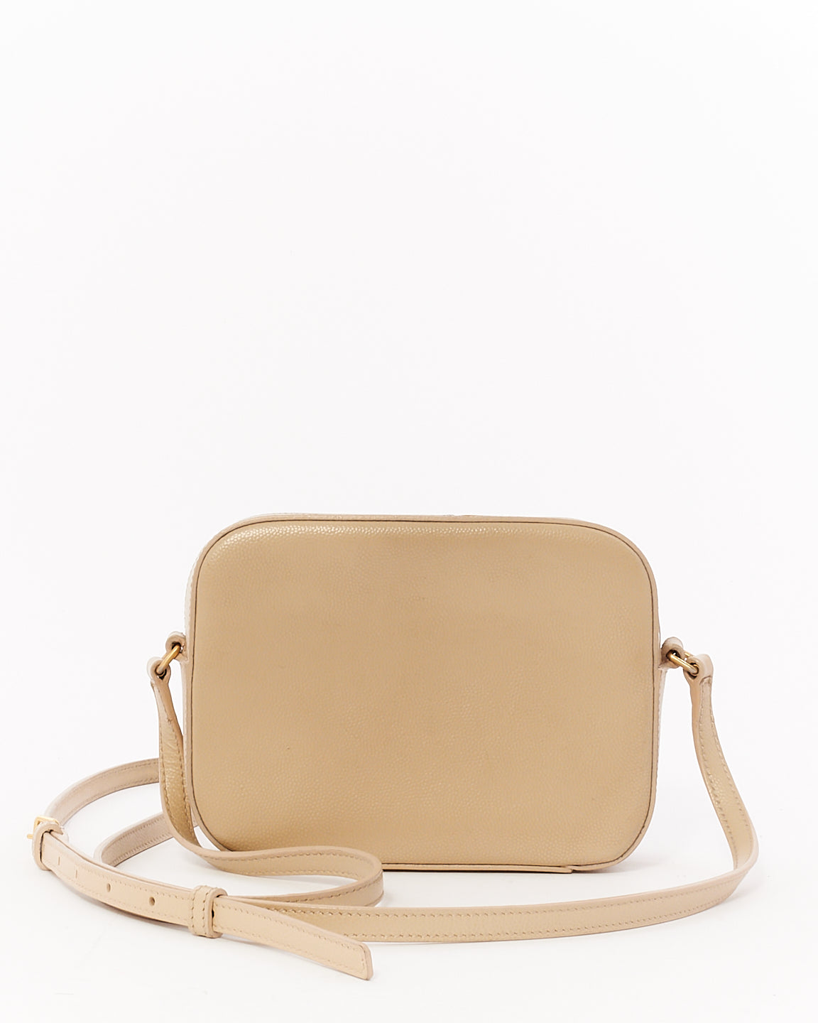 Saint Laurent Beige Grained Leather Mini Lou Camera Bag