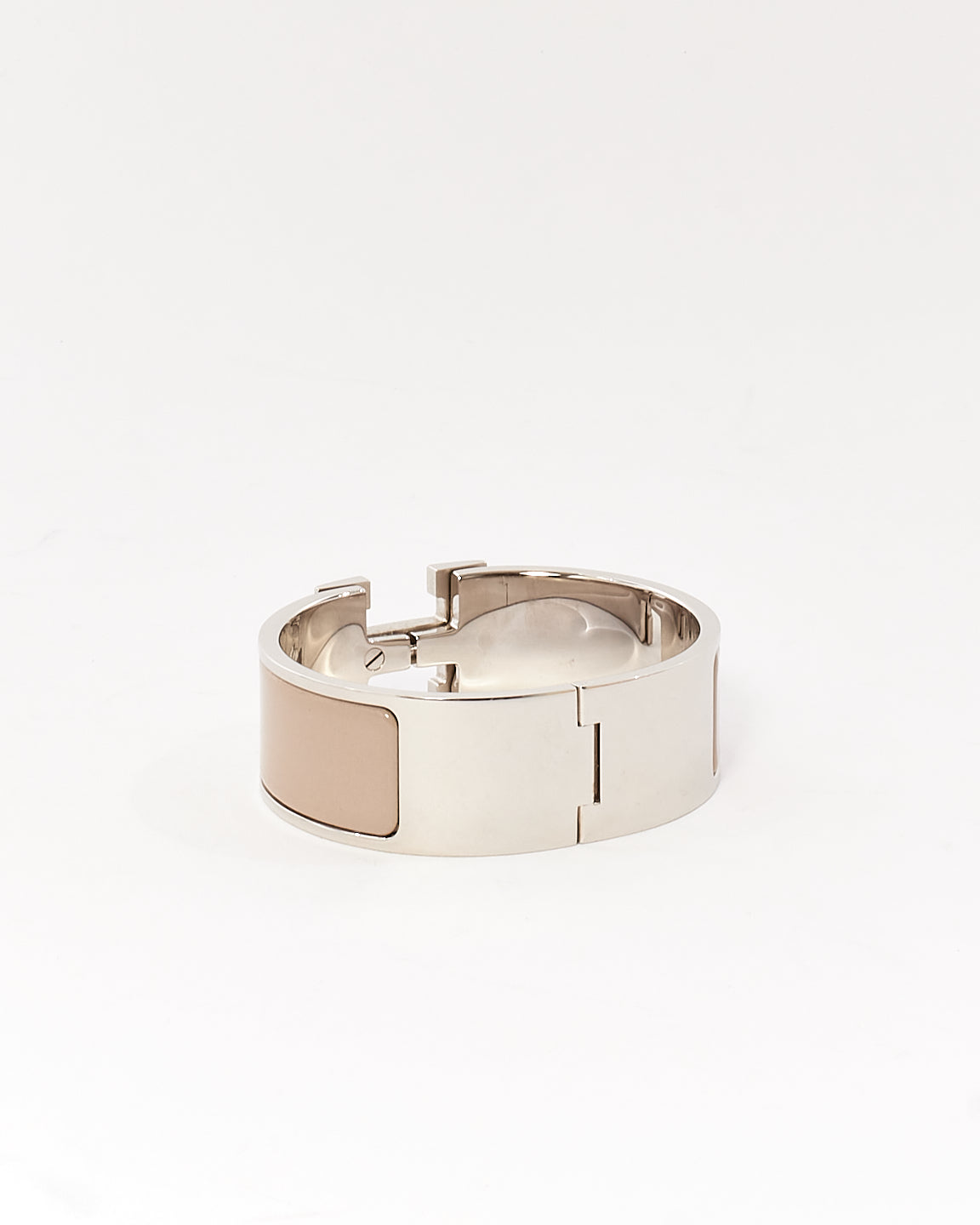 Bracelet Hermès Gris Marron Glace Clic Clac H Palladium - PM