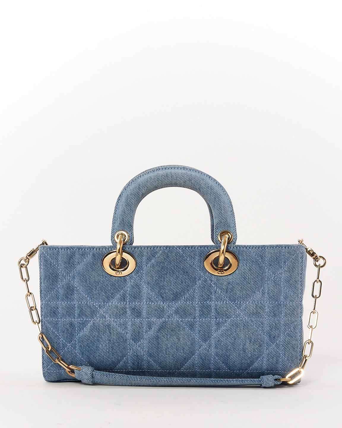 Petit sac Lady D Joy en denim bleu Dior