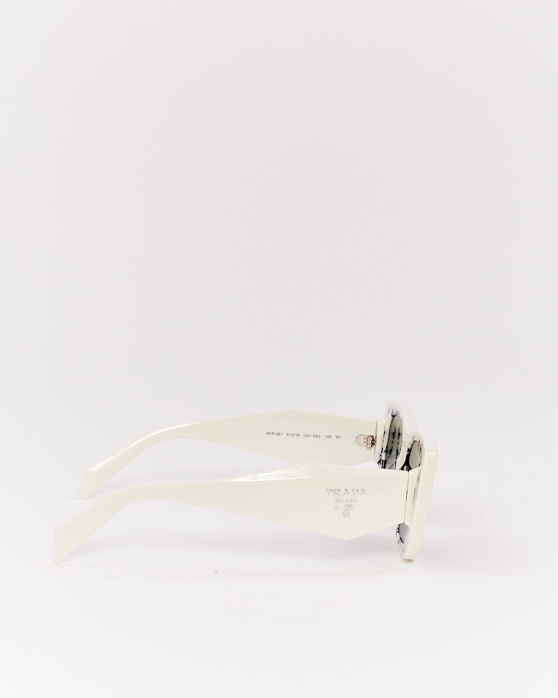 Prada White Acetate Cat Eye SPR08Y Sunglasses