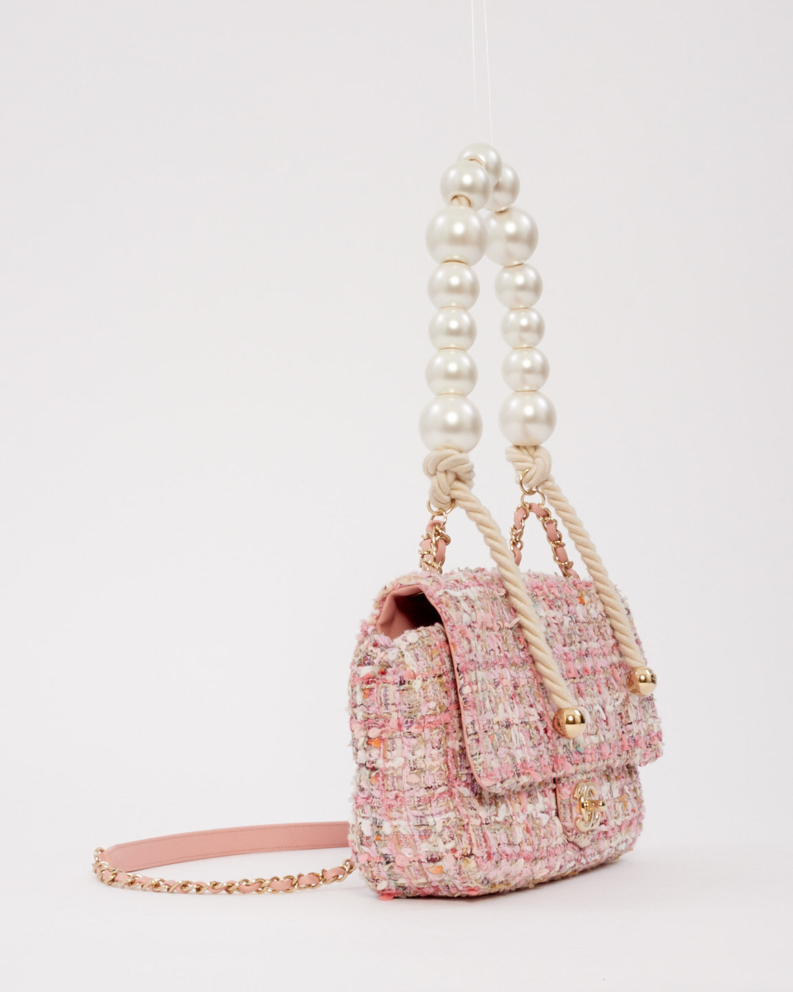 Chanel Pink Tweed Pearl By the Sea Collection Flap Bag