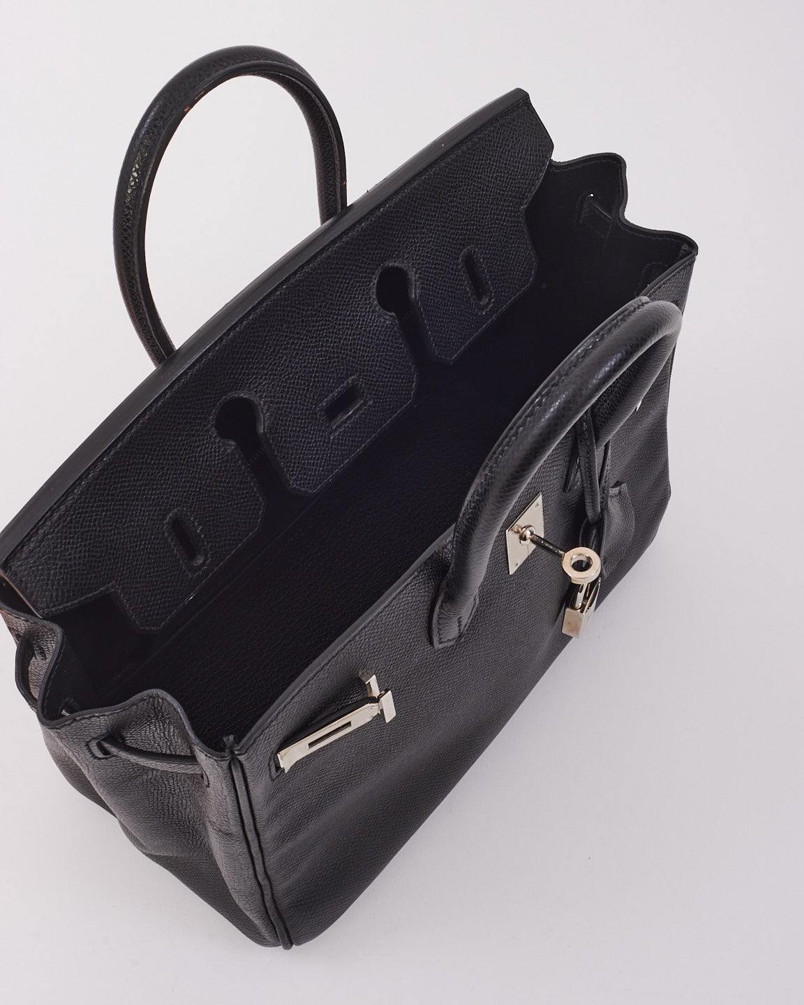 Hermès Birkin 25 en cuir Epsom noir avec quincaillerie Palladium