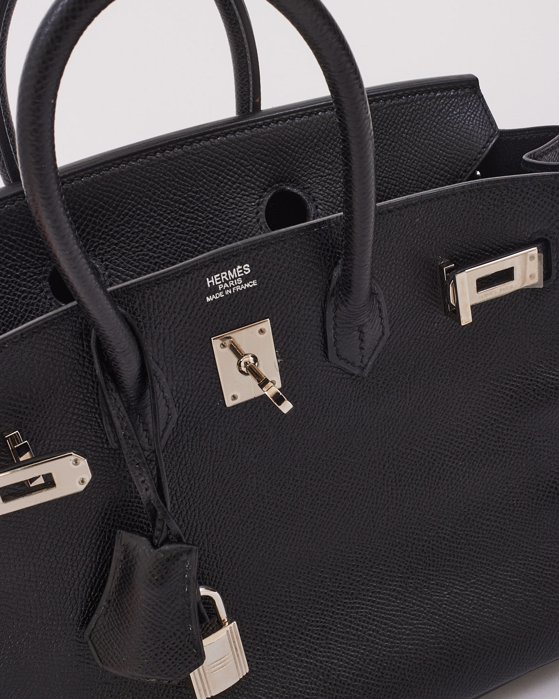 Hermès Birkin 25 en cuir Epsom noir avec quincaillerie Palladium