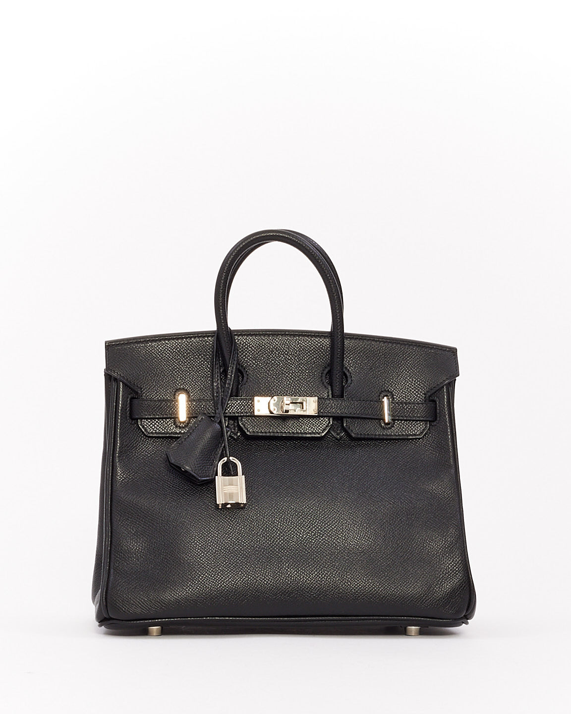 Hermès Birkin 25 en cuir Epsom noir avec quincaillerie Palladium