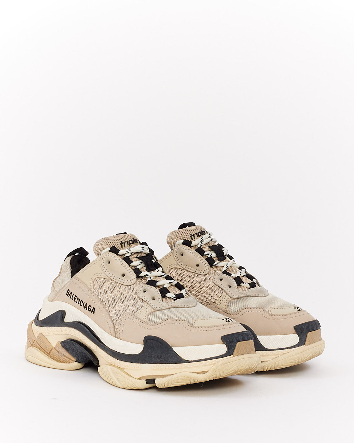 Balenciaga Grey Leather Triple S Sneaker - 7