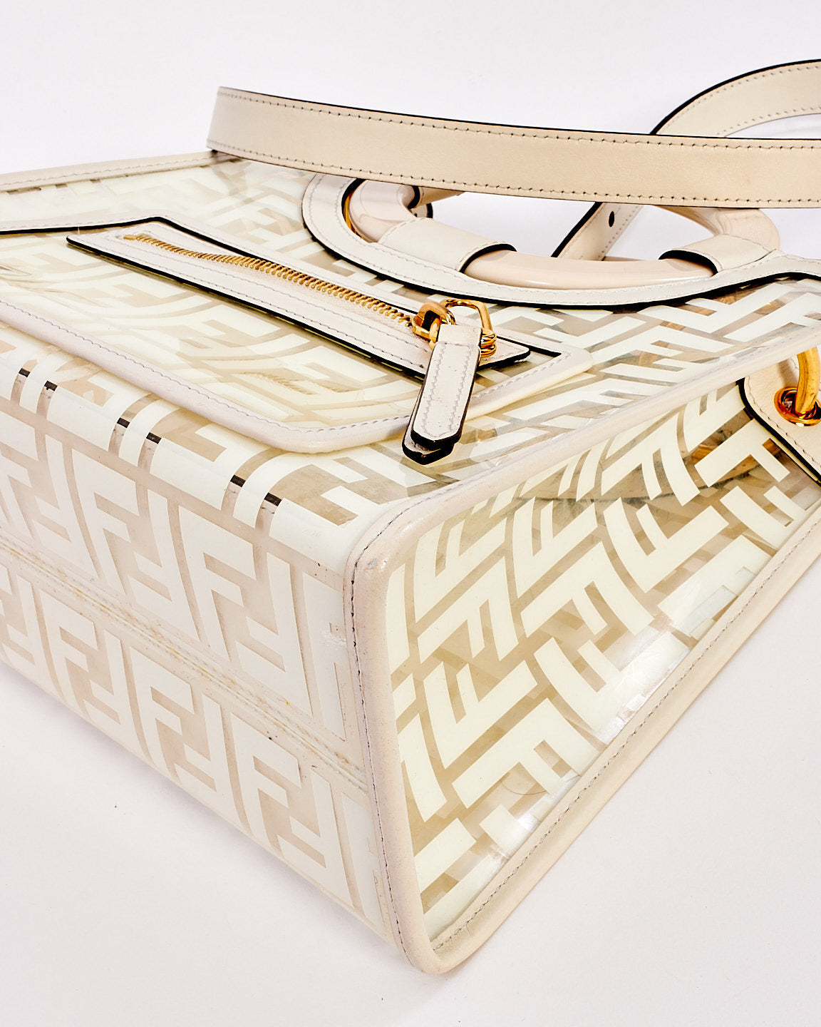 Fendi Sac fourre-tout Runaway Shopper en PVC et cuir Zucca blanc