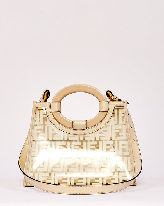 Fendi Transparent/Black Zucca PVC and Leather Small Runaway