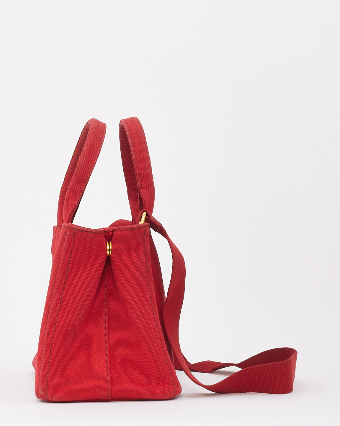 Sac fourre-tout Canapa en toile rouge Prada avec sangle