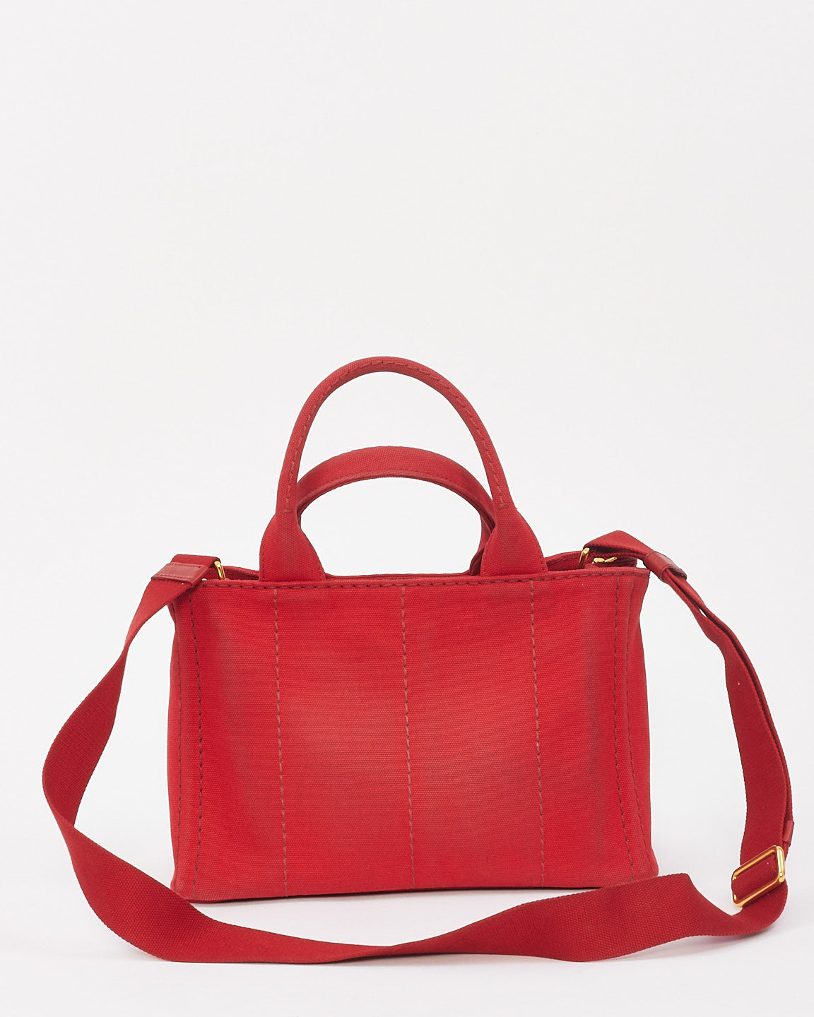 Sac fourre-tout Canapa en toile rouge Prada avec sangle