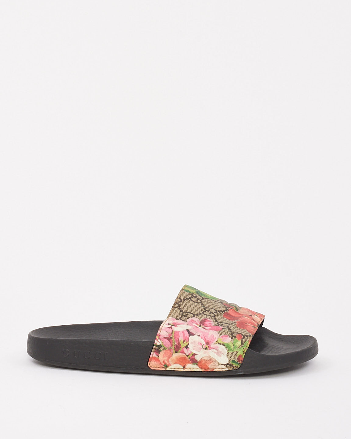 Sandales à glissière suprêmes GG Blooms en toile beige/rose Gucci - 38