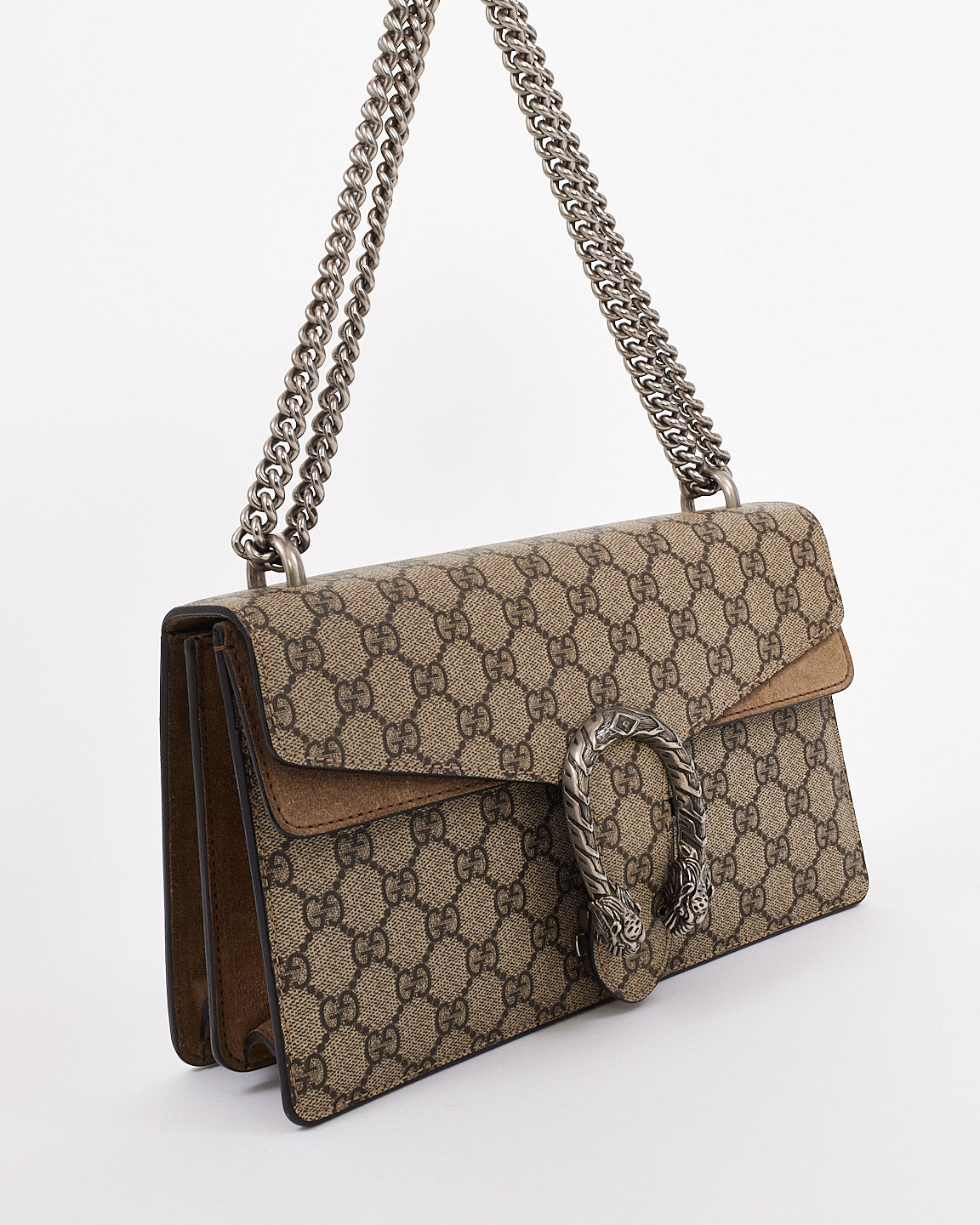 Gucci Beige GG Supreme Canvas Small Dionysus Shoulder Bag