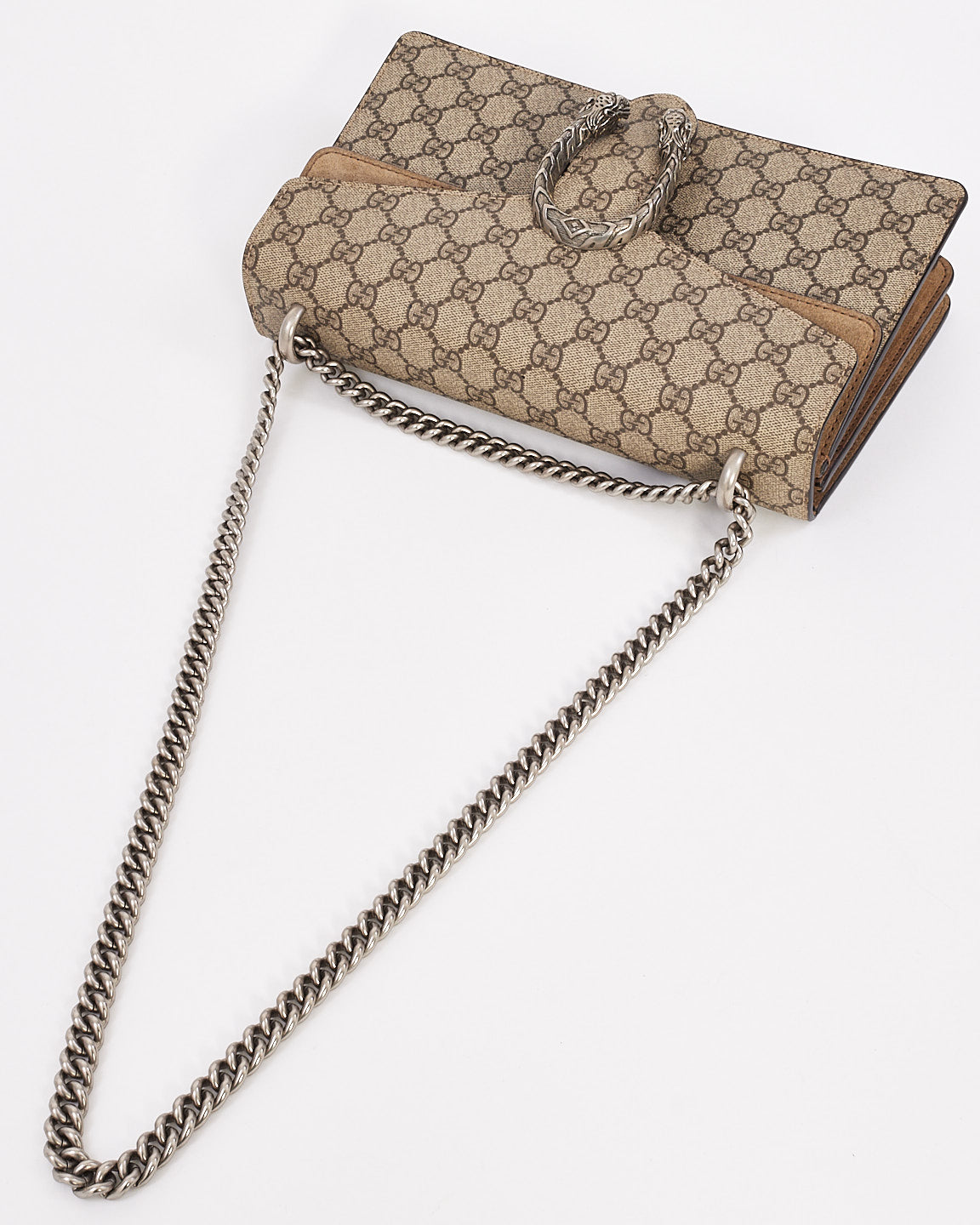 Gucci Beige GG Supreme Canvas Small Dionysus Shoulder Bag