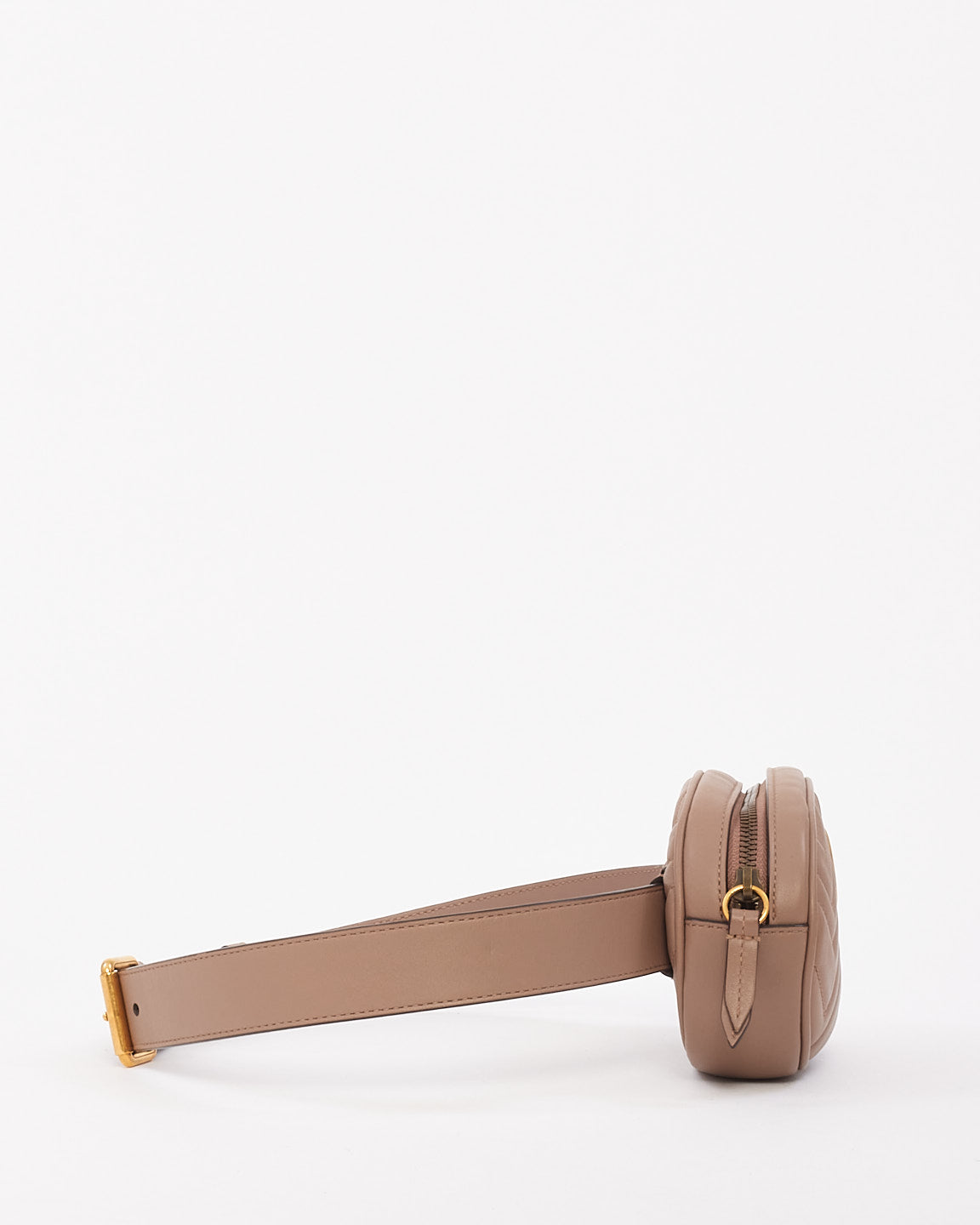 Gucci Beige Matelassé Leather GG Marmont Belt Bag - 85/34