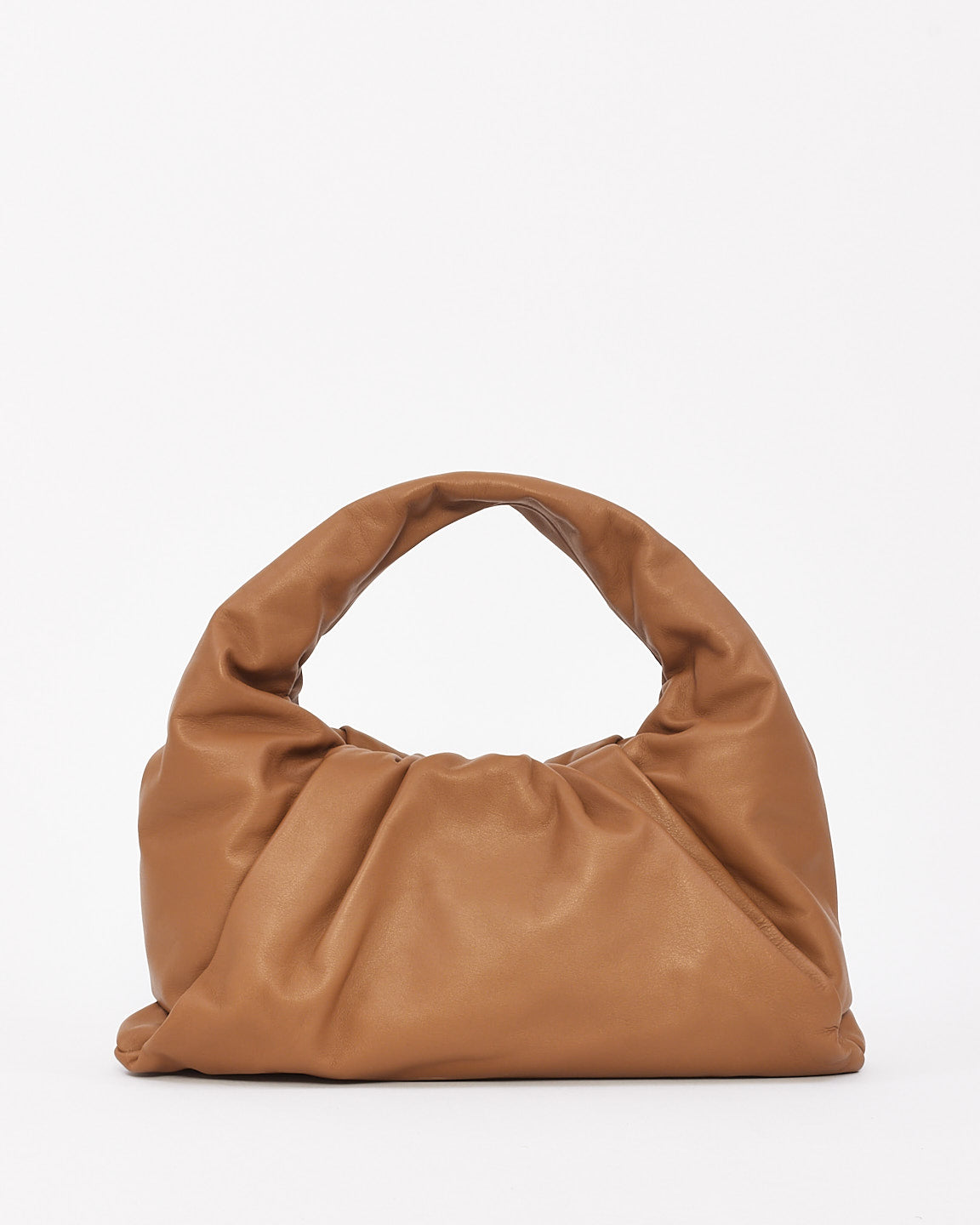 Sac à bandoulière Bottega en cuir lisse beige Vitello Nappato