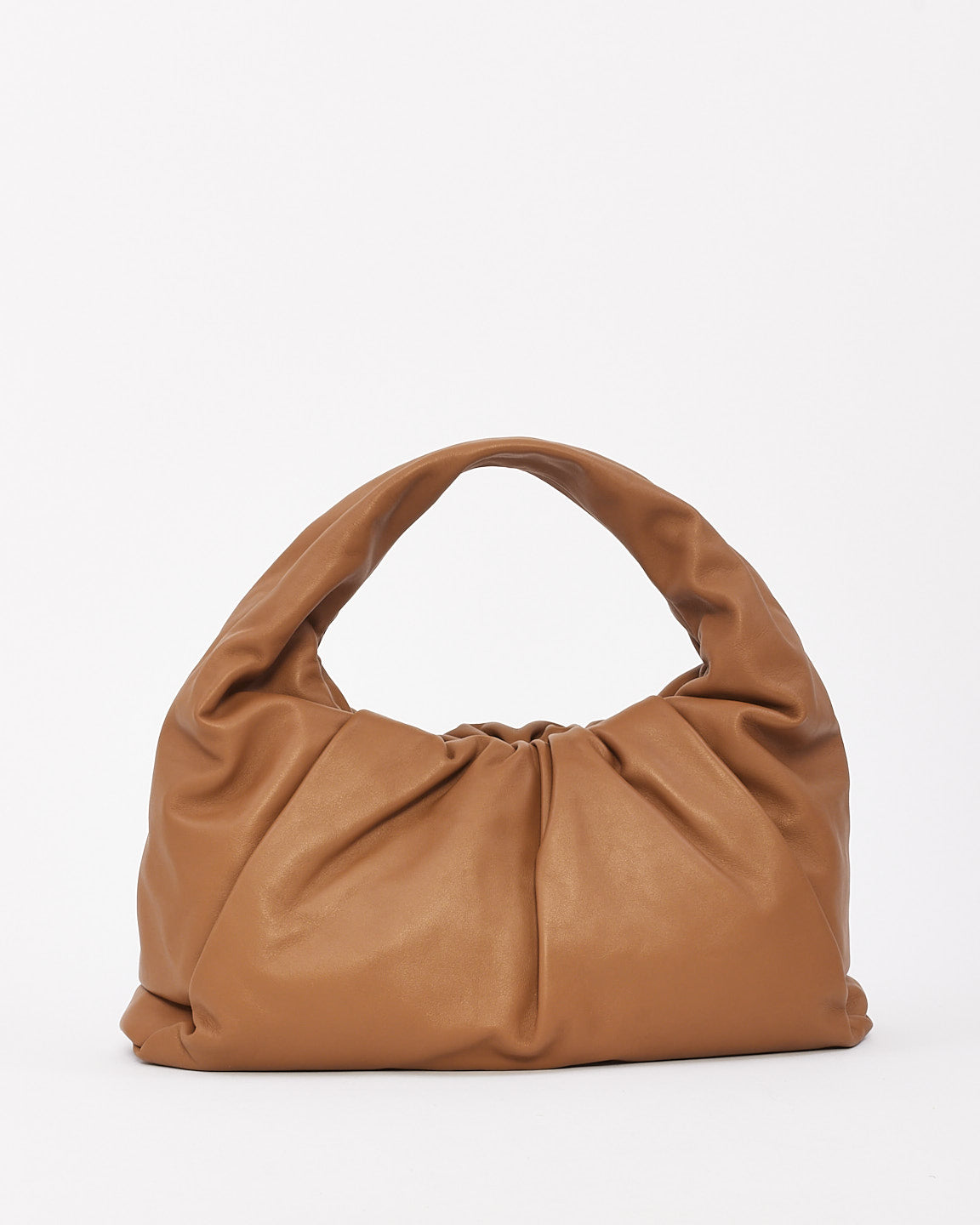 Sac à bandoulière Bottega en cuir lisse beige Vitello Nappato